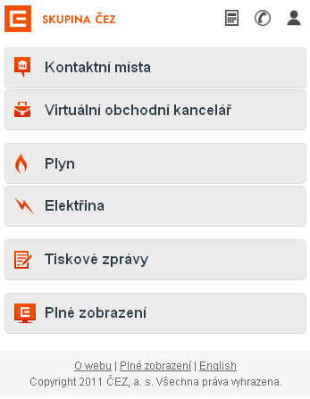 mobilní verze www.cez.cz